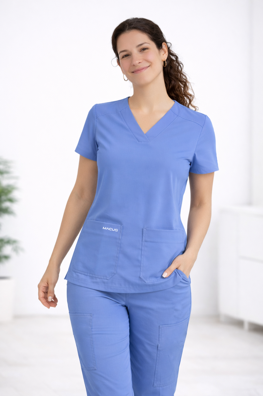 Blusa Clínica Mujer - Celeste