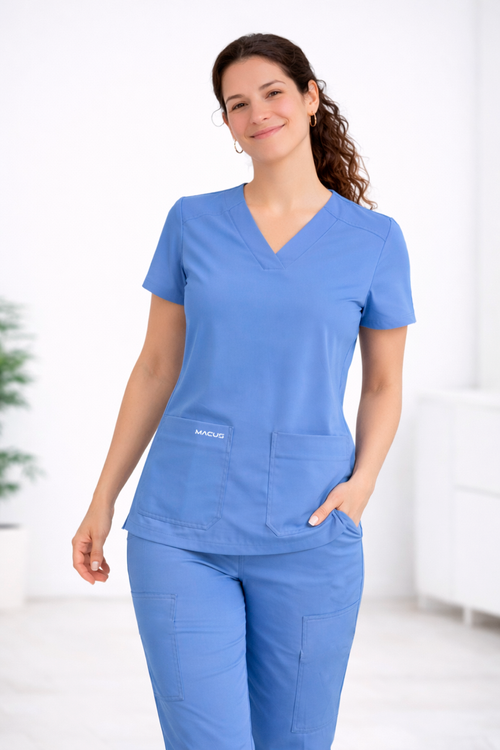 Blusa Clínica Mujer - Celeste