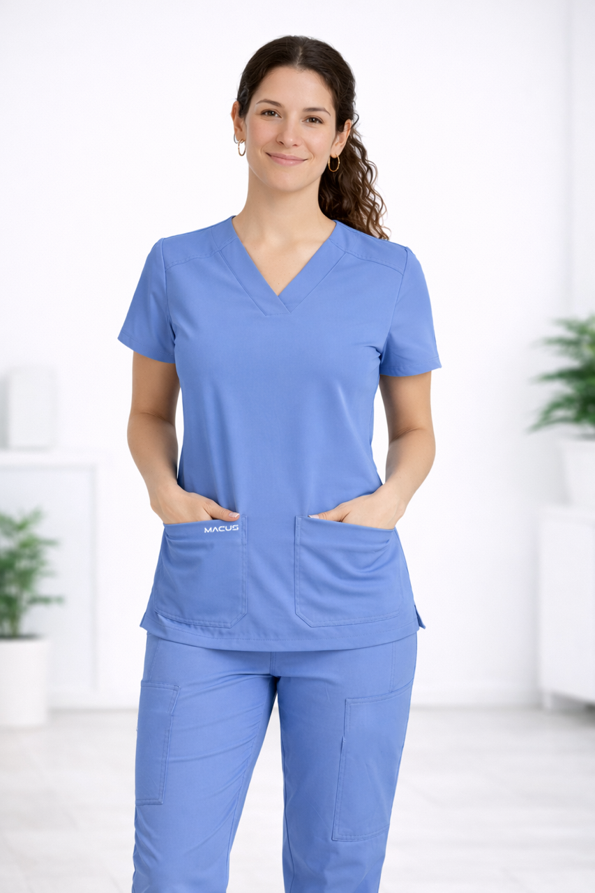 Blusa Clínica Mujer - Celeste