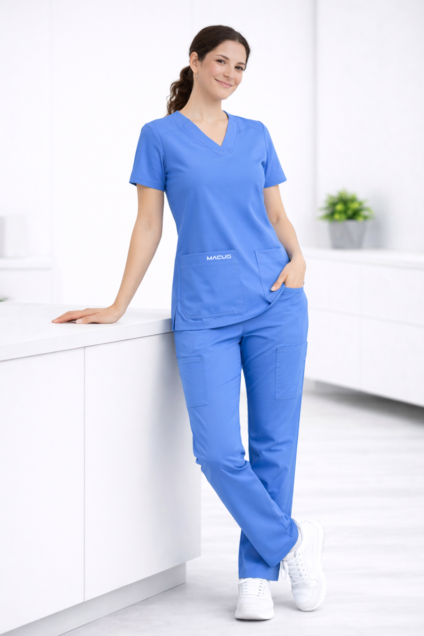 Blusa Clínica Mujer - Celeste