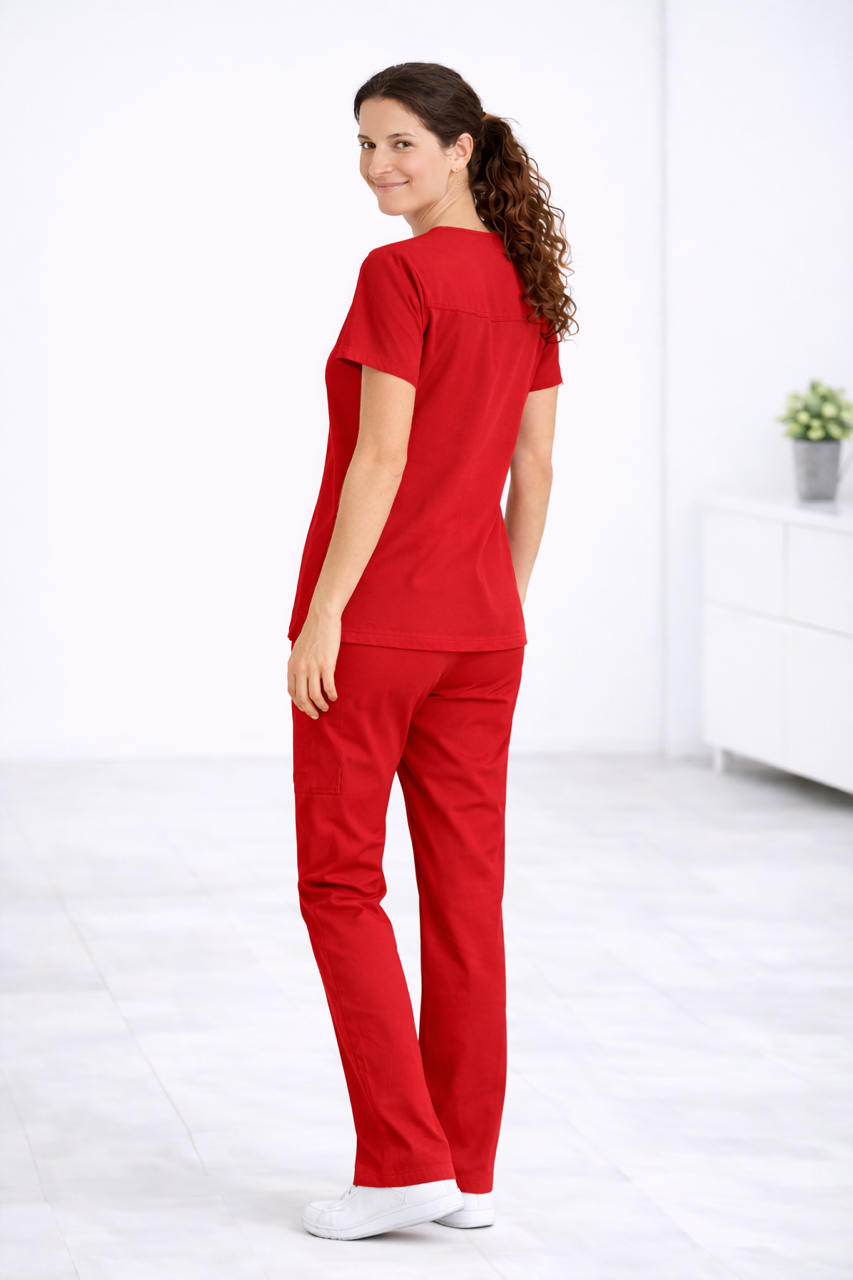 Uniforme Clínico Completo - Mujer - Rojo