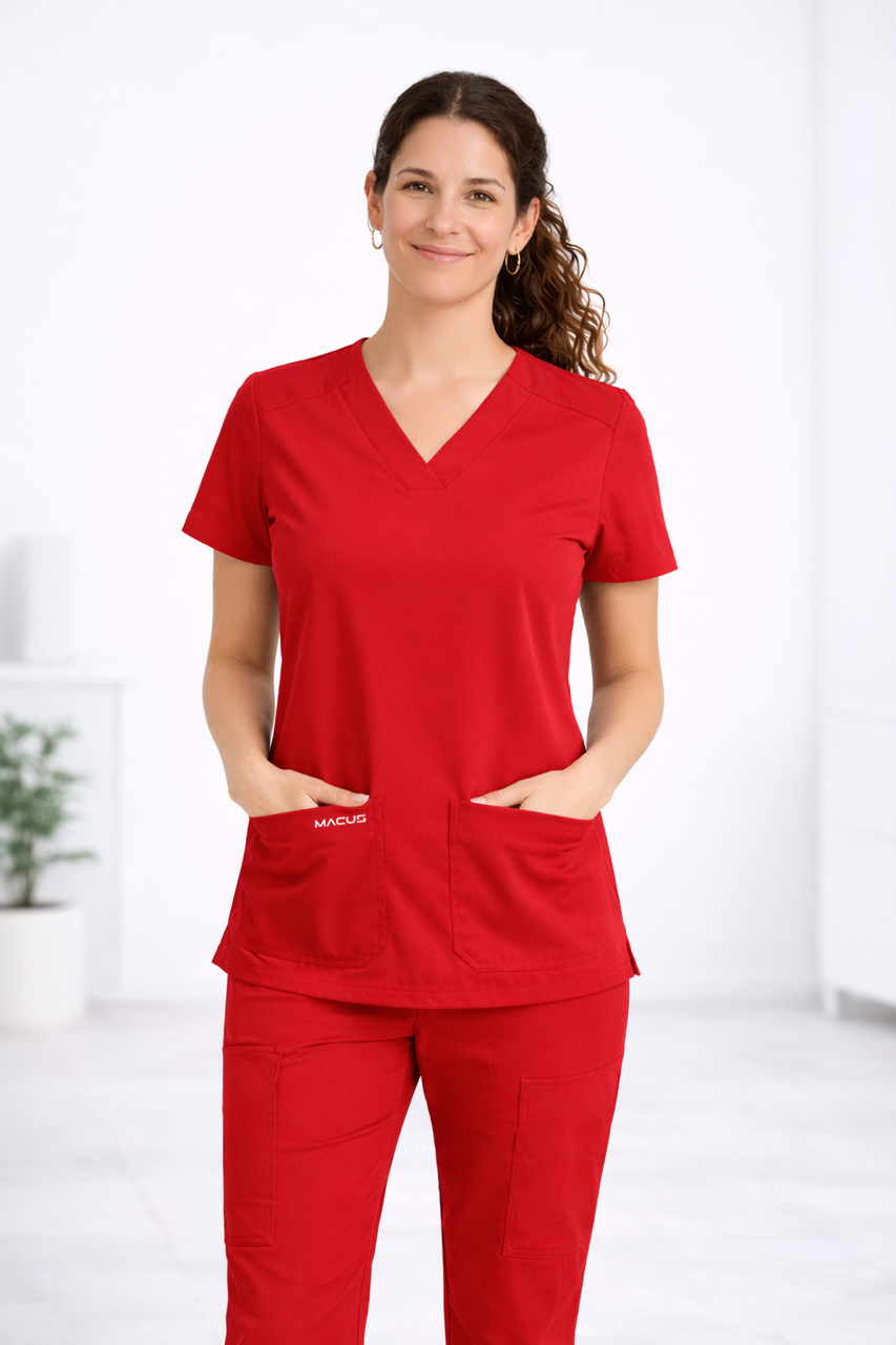 Blusa Clínica Mujer - Rojo