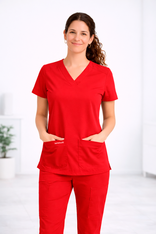 Blusa Clínica Mujer - Rojo