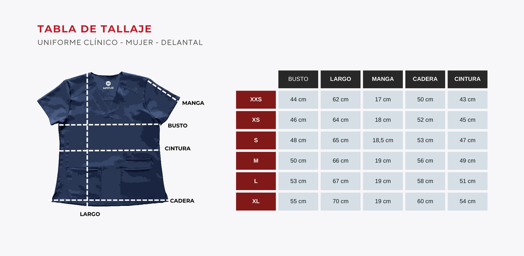 Blusa Clínica Mujer - Rojo